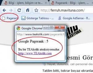 Google Chrome için Pagerank Plugin , Bilişim ve Teknoloji Üzerine ...